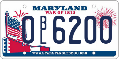 MD license plate 0BL6200