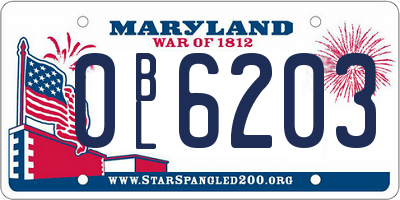 MD license plate 0BL6203