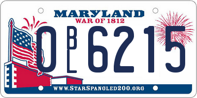 MD license plate 0BL6215