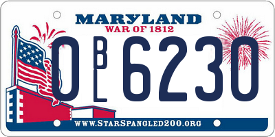 MD license plate 0BL6230