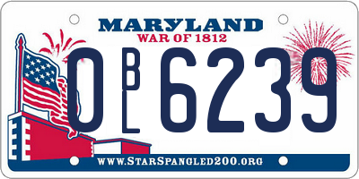 MD license plate 0BL6239
