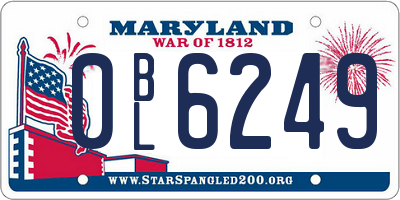 MD license plate 0BL6249