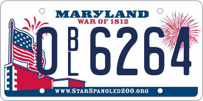 MD license plate 0BL6264