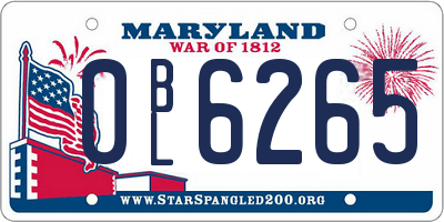 MD license plate 0BL6265