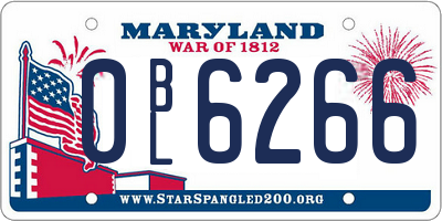 MD license plate 0BL6266