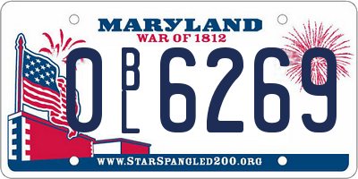 MD license plate 0BL6269