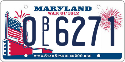 MD license plate 0BL6271