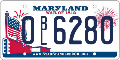MD license plate 0BL6280