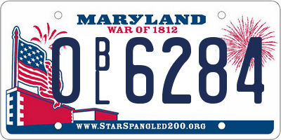 MD license plate 0BL6284