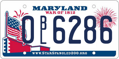 MD license plate 0BL6286