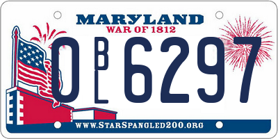 MD license plate 0BL6297