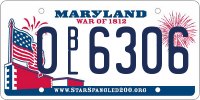 MD license plate 0BL6306