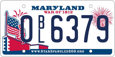 MD license plate 0BL6379