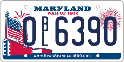 MD license plate 0BL6390