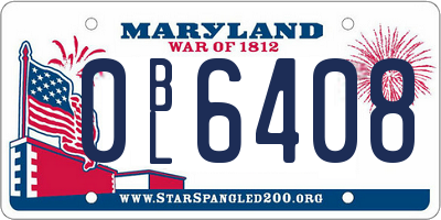 MD license plate 0BL6408