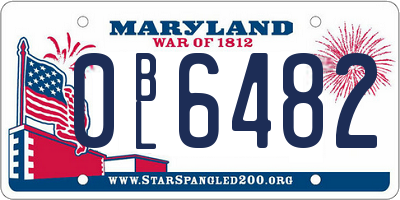 MD license plate 0BL6482