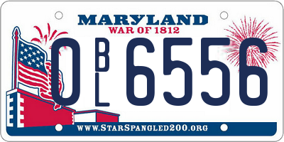 MD license plate 0BL6556