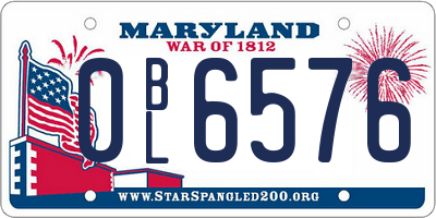 MD license plate 0BL6576