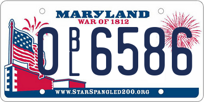 MD license plate 0BL6586