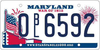 MD license plate 0BL6592