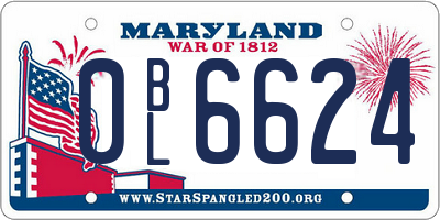 MD license plate 0BL6624