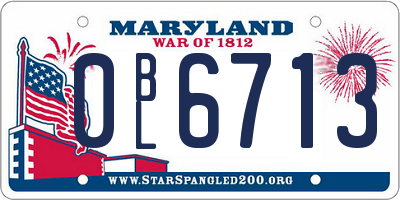 MD license plate 0BL6713