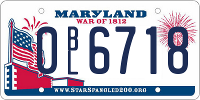 MD license plate 0BL6718