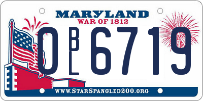 MD license plate 0BL6719
