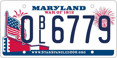 MD license plate 0BL6779