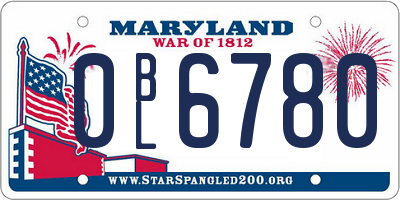 MD license plate 0BL6780