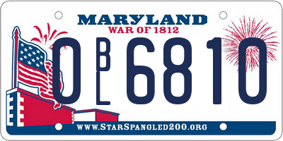 MD license plate 0BL6810