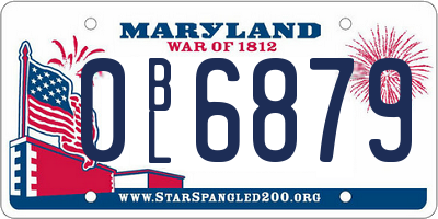 MD license plate 0BL6879