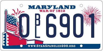 MD license plate 0BL6901