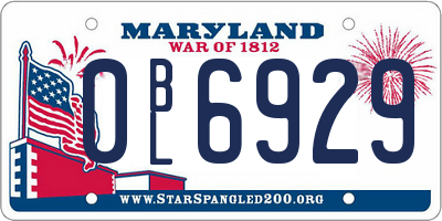 MD license plate 0BL6929