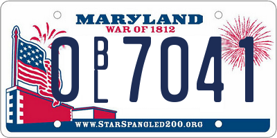 MD license plate 0BL7041