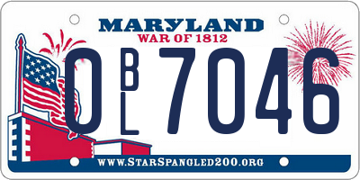 MD license plate 0BL7046