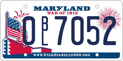 MD license plate 0BL7052