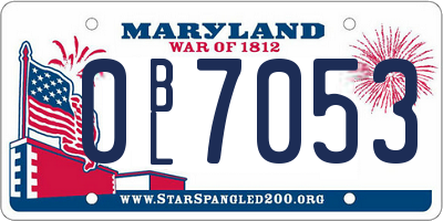 MD license plate 0BL7053