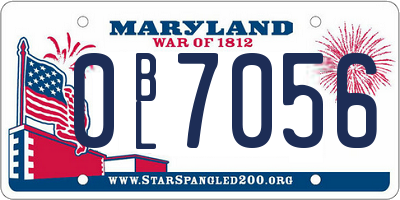 MD license plate 0BL7056