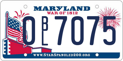 MD license plate 0BL7075