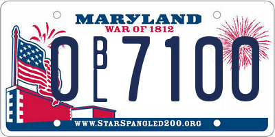 MD license plate 0BL7100