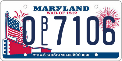 MD license plate 0BL7106