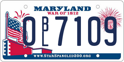 MD license plate 0BL7109