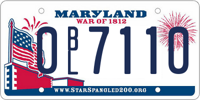 MD license plate 0BL7110