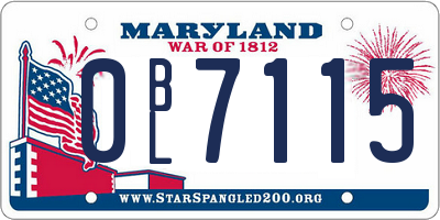 MD license plate 0BL7115