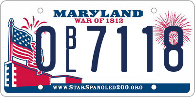 MD license plate 0BL7118