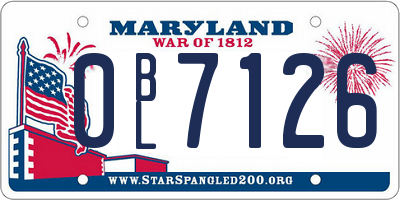 MD license plate 0BL7126