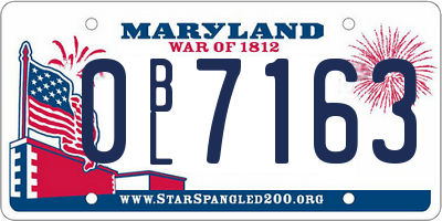 MD license plate 0BL7163