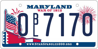 MD license plate 0BL7170