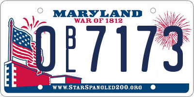 MD license plate 0BL7173